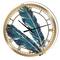 Designart Gold & Indigo Feathers III Glam Wall Clock